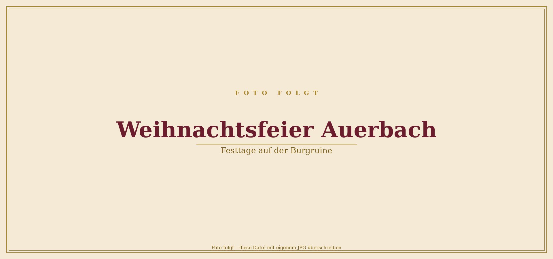 Weihnachtsfeier auf Schloß Auerbach – winterliche Burgruine mit Feuerschalen